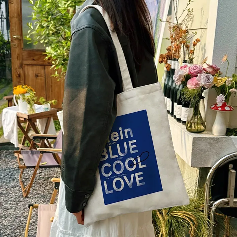 AOSONG Canvas Bag, Tote Handbag Small Medium Large Size Unisex Klein Blue-43