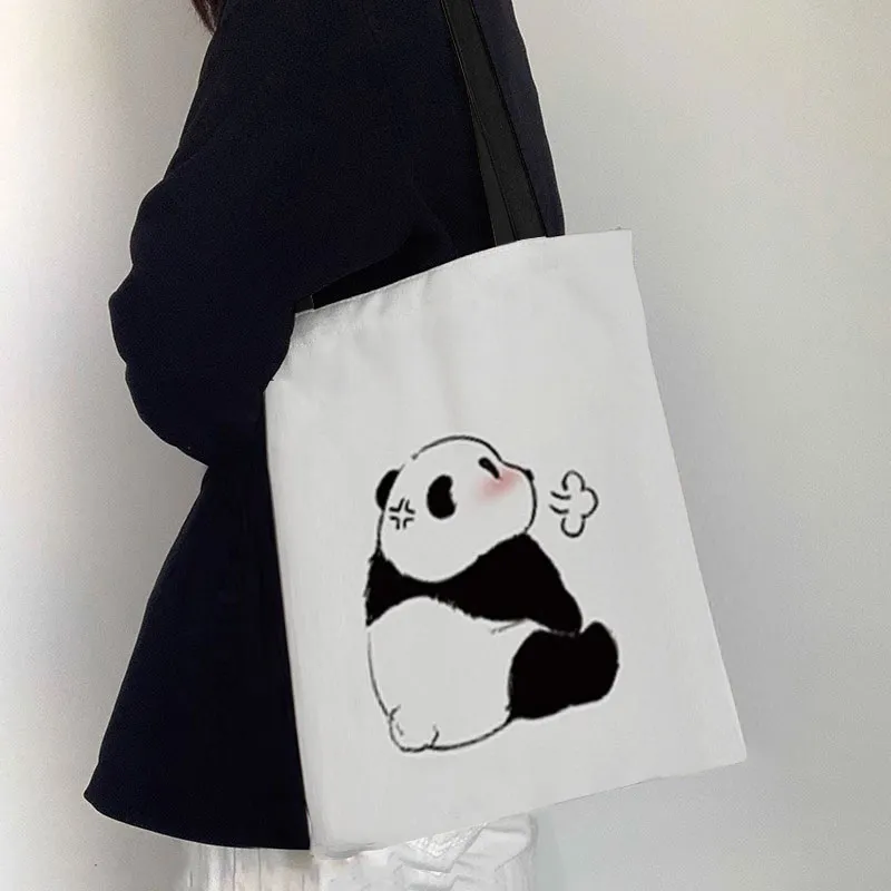 AOSONG Suede Tech Fabric Handbag Shoulder Bag Regular Unisex White Panda-8