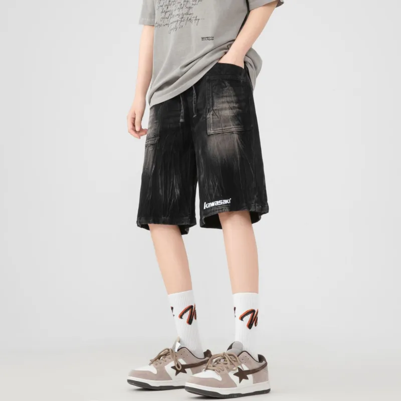 Kawasaki Denim Shorts Unisex Black-6