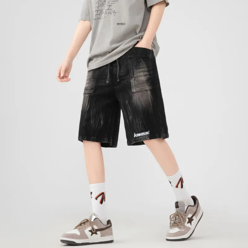 Kawasaki Denim Shorts Unisex Black-4