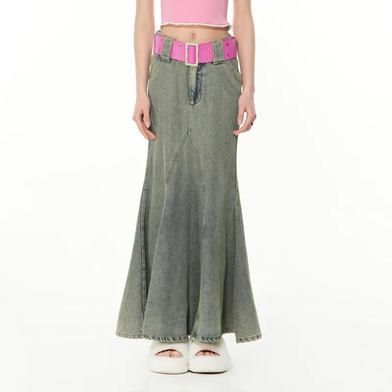 FTT Flythetruth Denim Long Skirt Women's Vintage-2