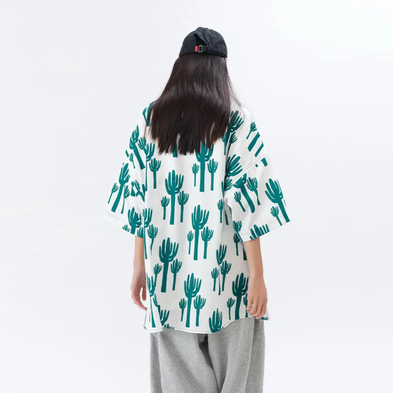 ROBINHOOD Shirts Unisex White Base Island Cactus-4