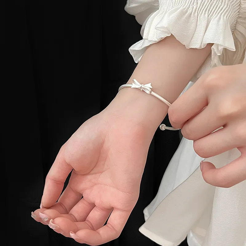 Adorned With Hearts 999 Fine Silver Bangles Women's-5