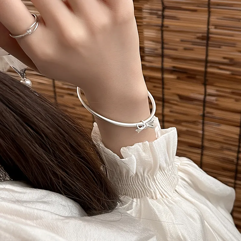Adorned With Hearts 999 Fine Silver Bangles Women's-4