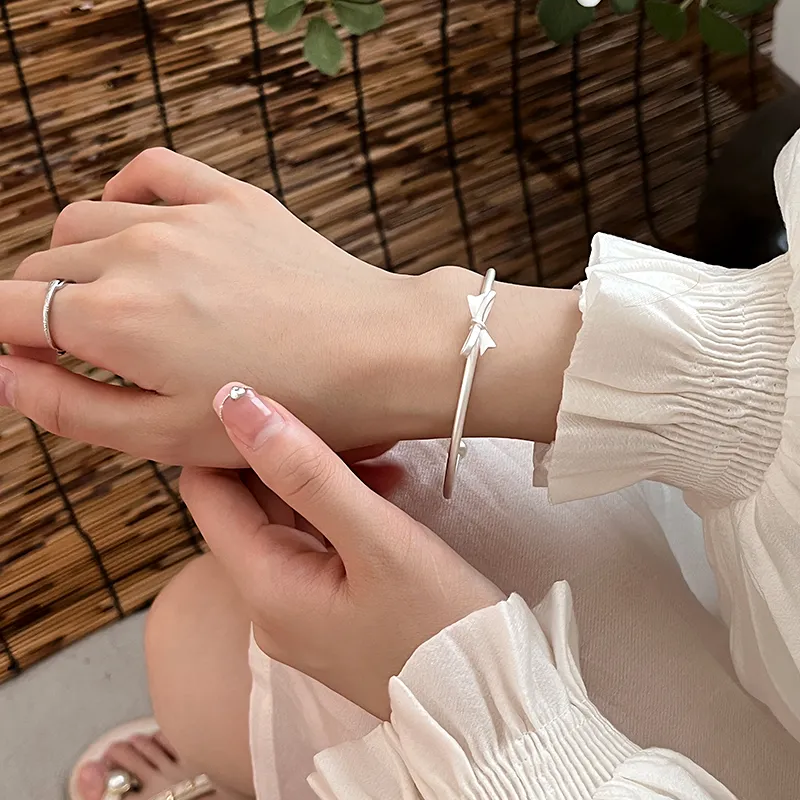 Adorned With Hearts 999 Fine Silver Bangles Women's-2