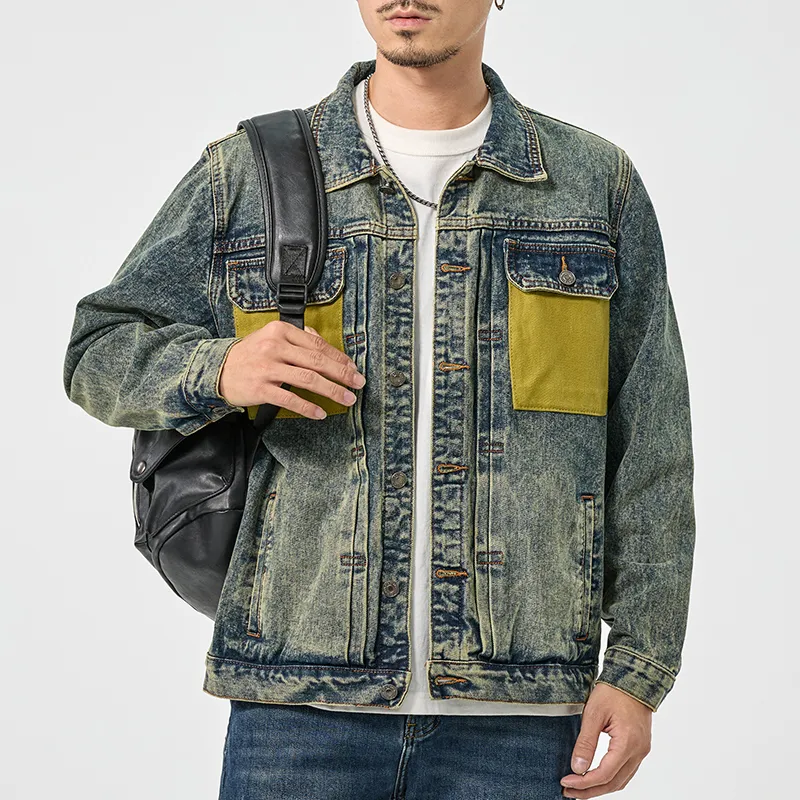 SANTASTIC Denim Jacket Men's Snowflake Blue-5