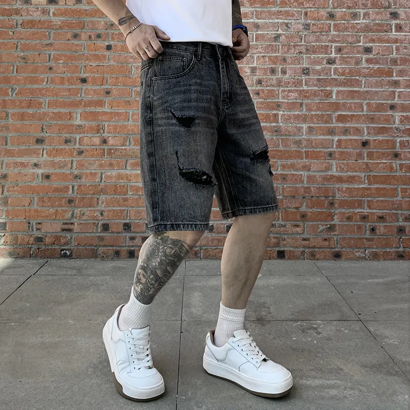 SANTASTIC Denim Shorts Men Black-4