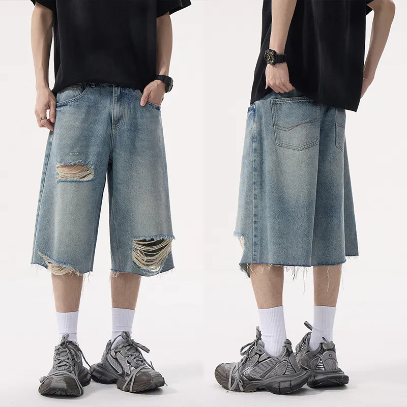 SANTASTIC Denim Shorts Men Blue-2