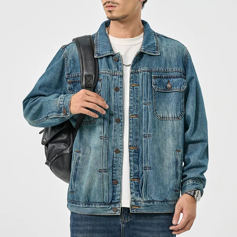 SANTASTIC Denim Jacket Men's Light Ice Blue-5