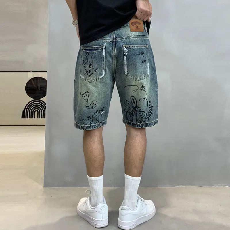 SANTASTIC Denim Shorts Men's Blue-6