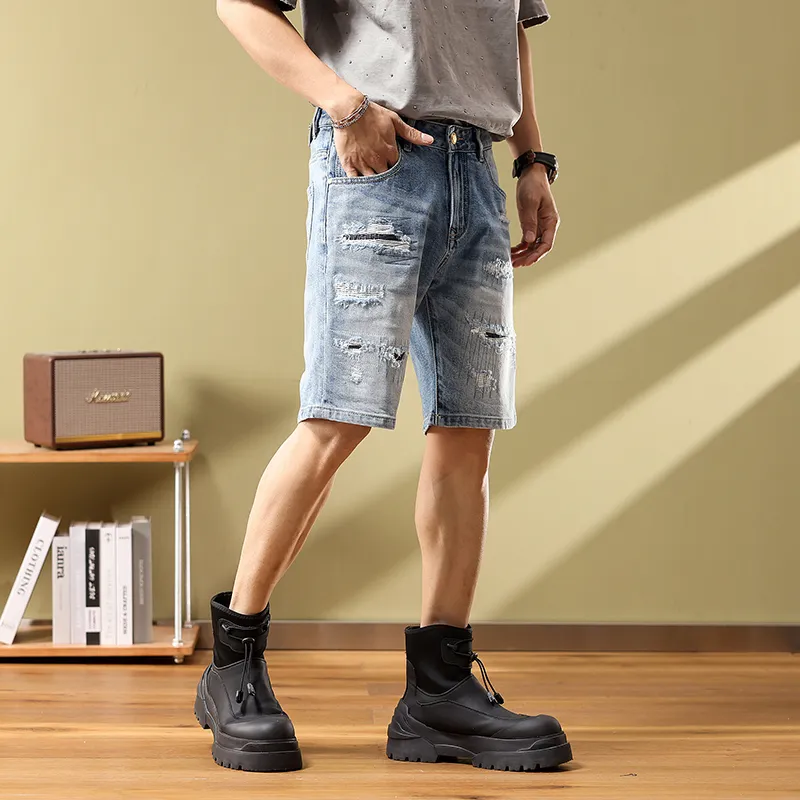 SANTASTIC Denim Shorts Men's Blue-4