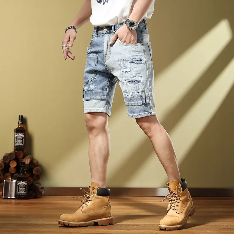 SANTASTIC Denim Shorts Men Blue-2