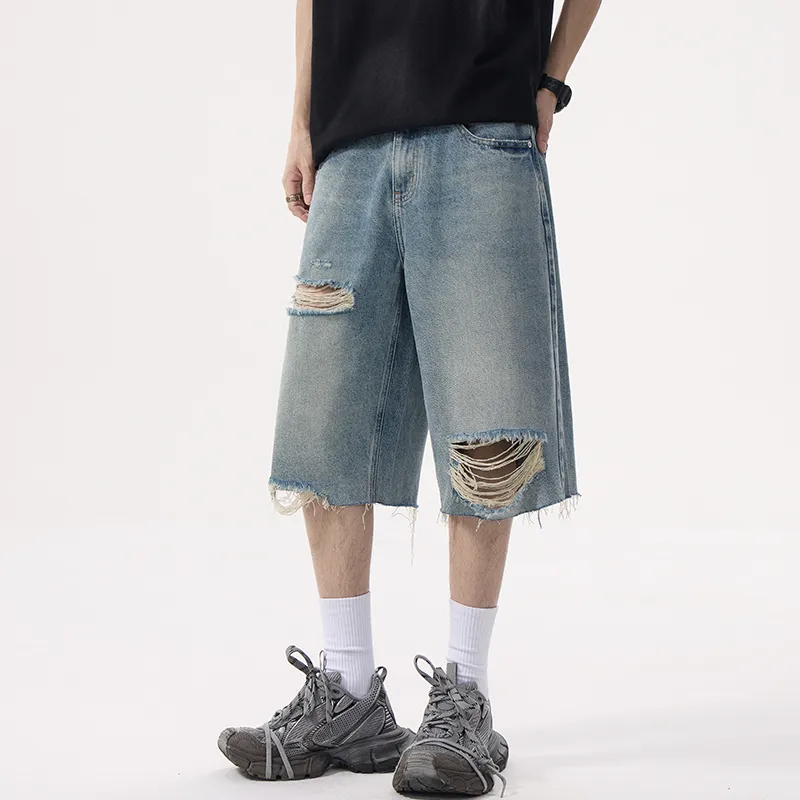 SANTASTIC Denim Shorts Men Blue-5