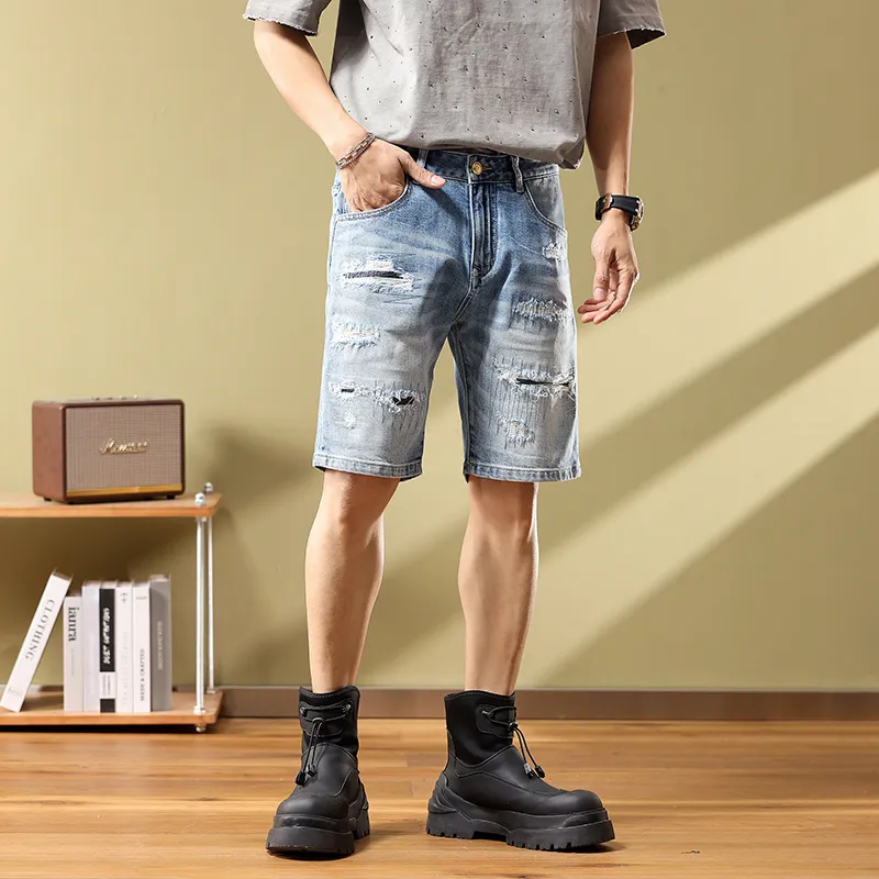 SANTASTIC Denim Shorts Men's Blue-3