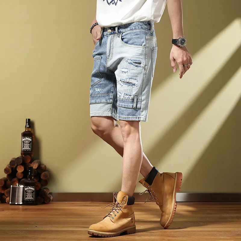 SANTASTIC Denim Shorts Men Blue-3