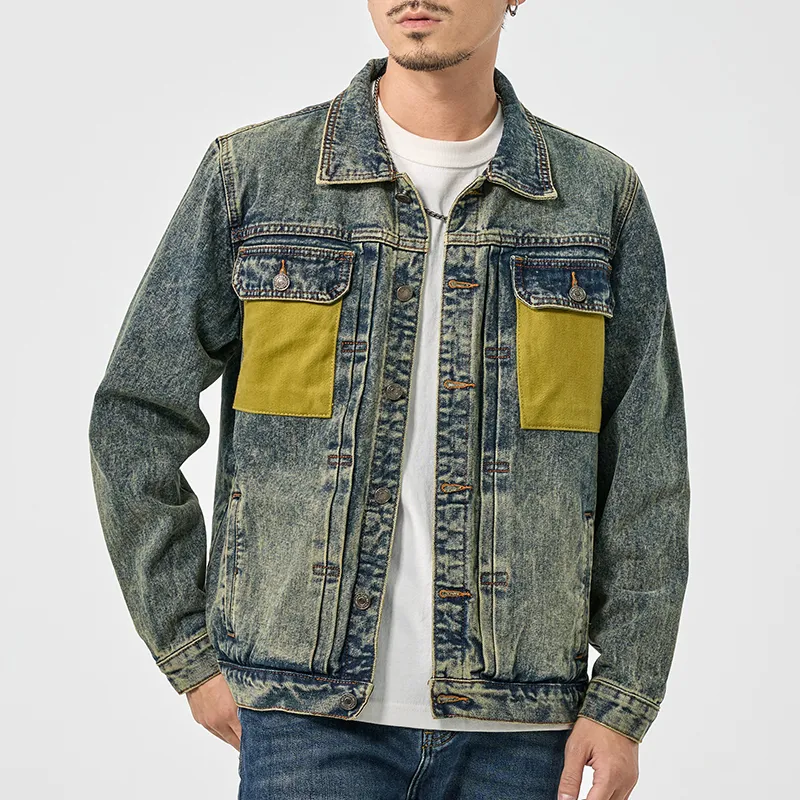 SANTASTIC Denim Jacket Men's Snowflake Blue-3