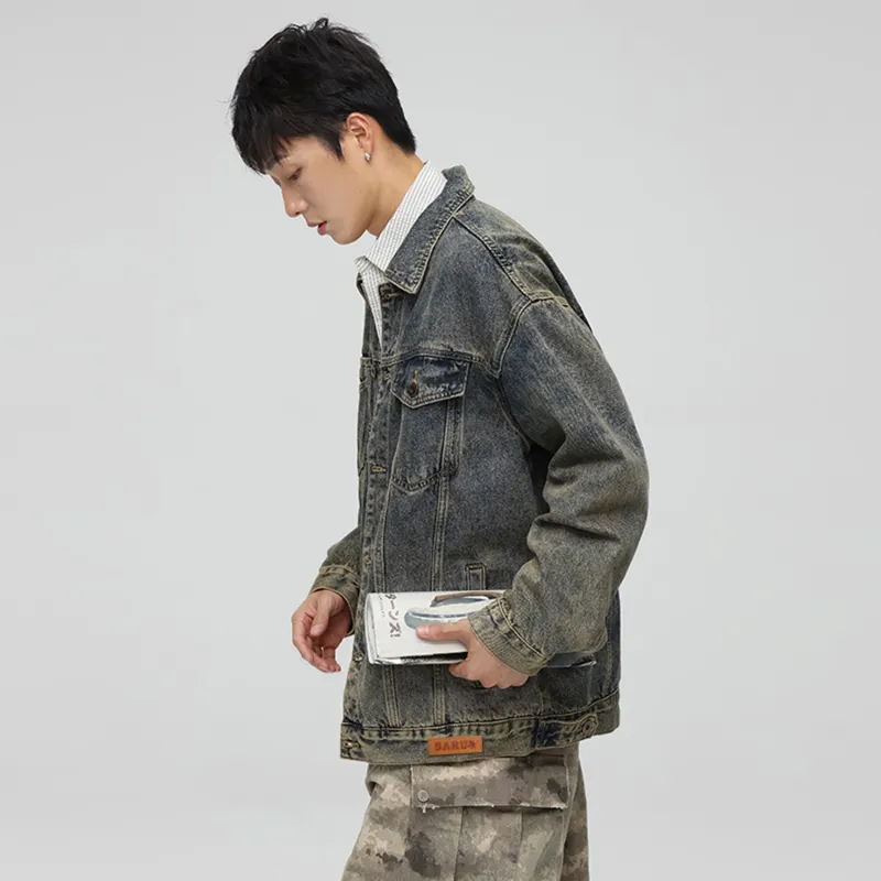 SANTASTIC Denim Jacket Men's Yellow Mud-4