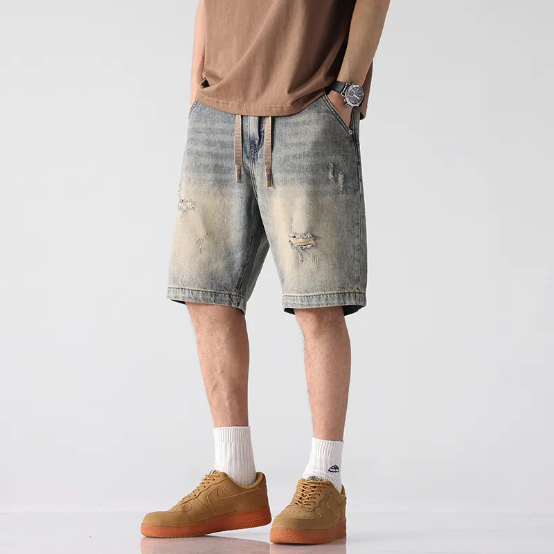SANTASTIC Denim Shorts Men's Yellow Mud-3