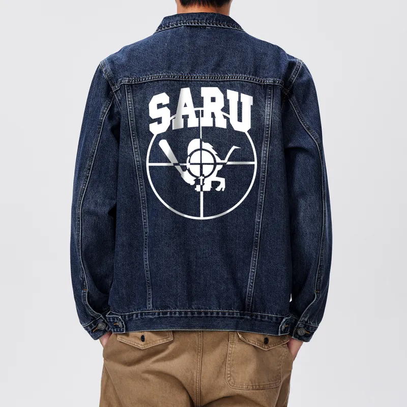 SANTASTIC Denim Jacket Men's Gray Blue-5