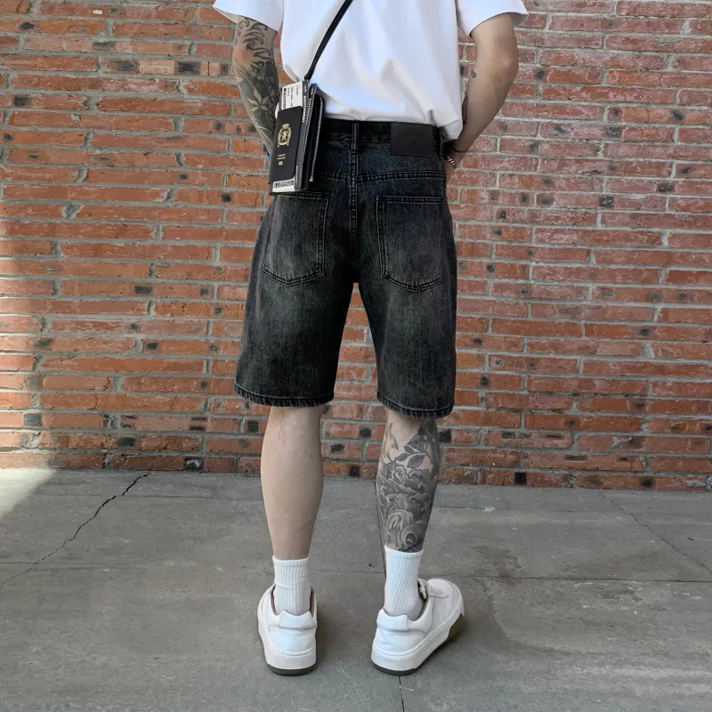SANTASTIC Denim Shorts Men Black-6