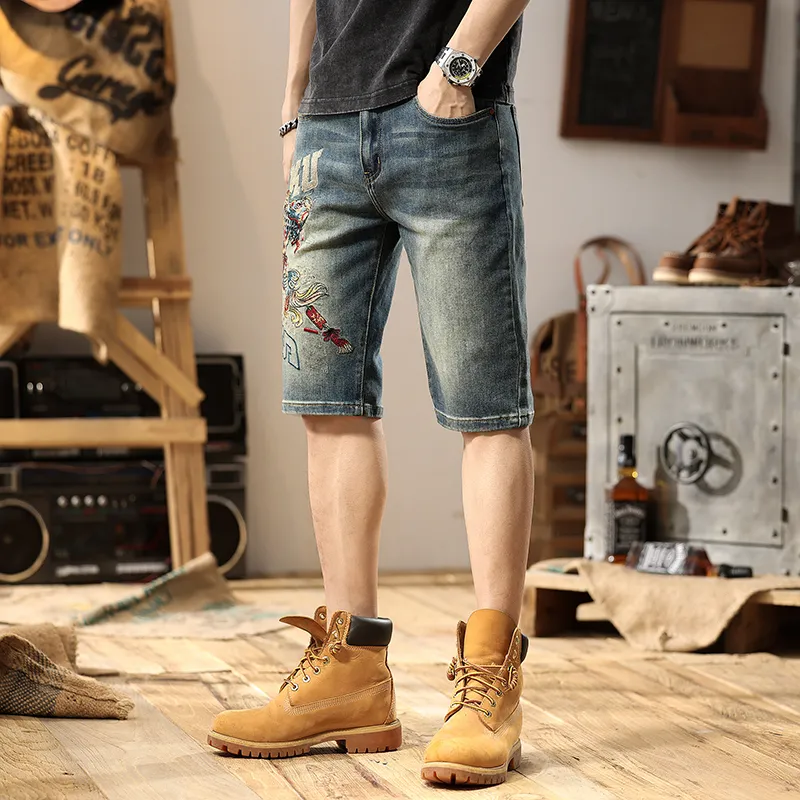 SANTASTIC Denim Shorts Men's Nostalgic Blue-4