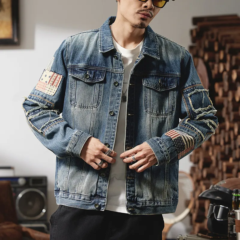 SANTASTIC Denim Jacket Men's Blue-4