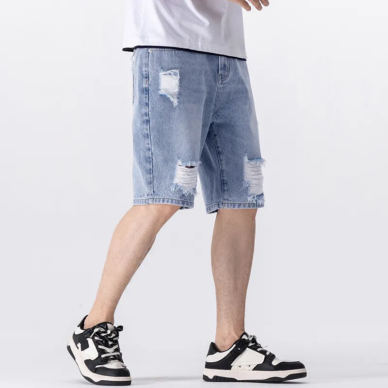 SANTASTIC Denim Shorts Men Light Blue-4