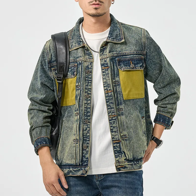 SANTASTIC Denim Jacket Men's Snowflake Blue-6