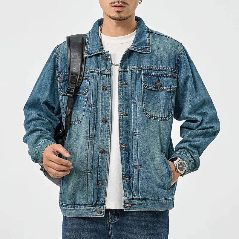 SANTASTIC Denim Jacket Men's Light Ice Blue-6