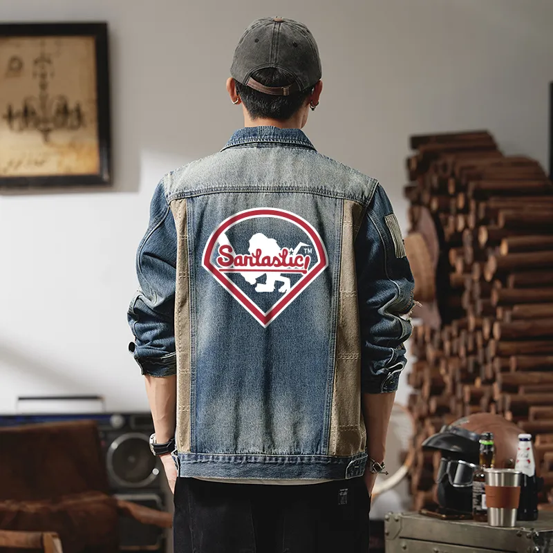 SANTASTIC Denim Jacket Men's Blue-5