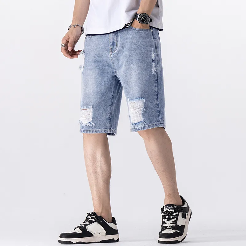SANTASTIC Denim Shorts Men Light Blue-2