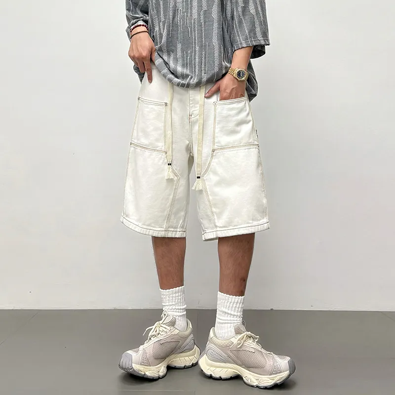 SANTASTIC Denim Shorts Unisex White-5