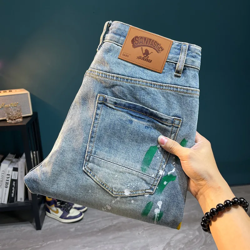 SANTASTIC Denim Shorts Men Blue-3