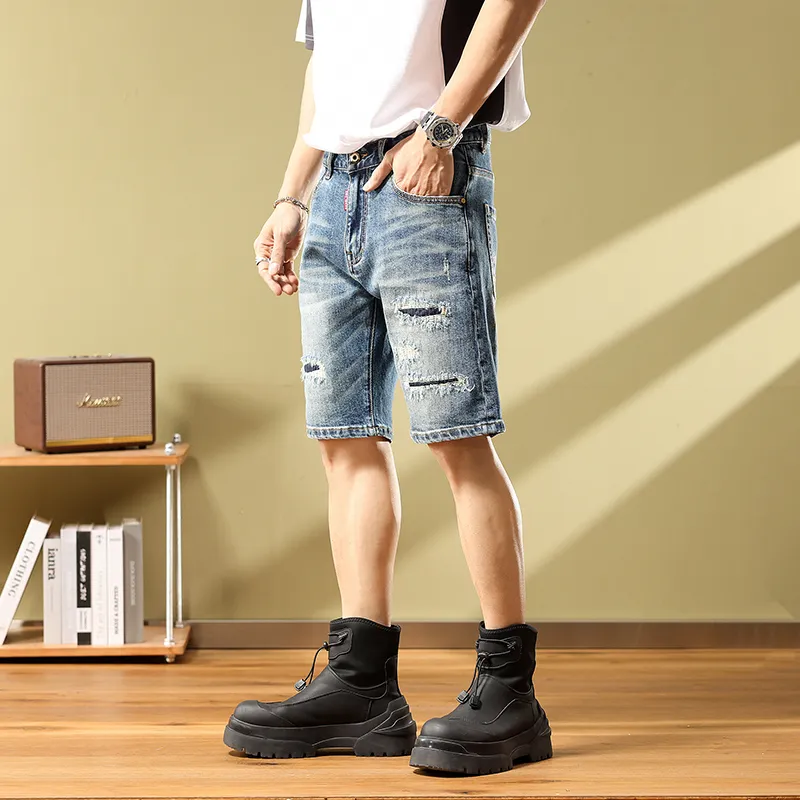 SANTASTIC Denim Shorts Men's Blue-4