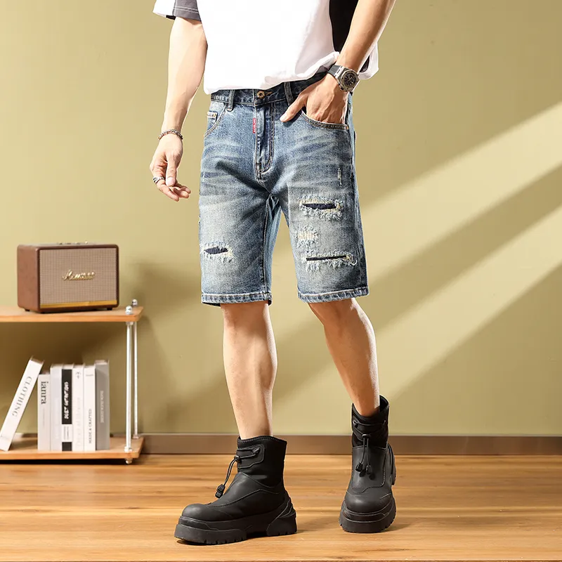 SANTASTIC Denim Shorts Men's Blue-3