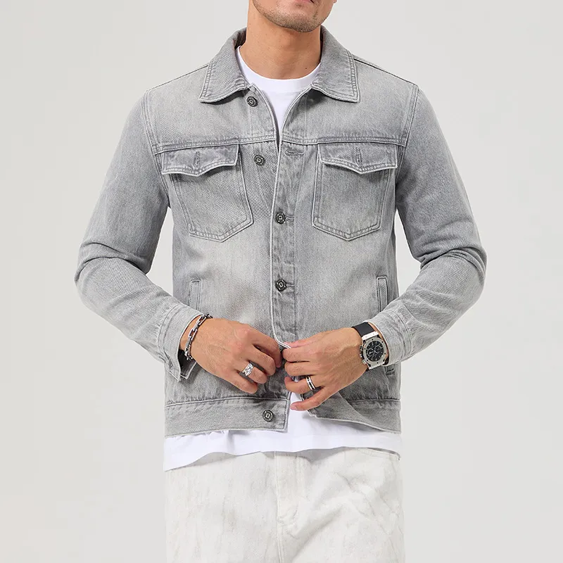 SANTASTIC Denim Jacket Men's Light Gray-2