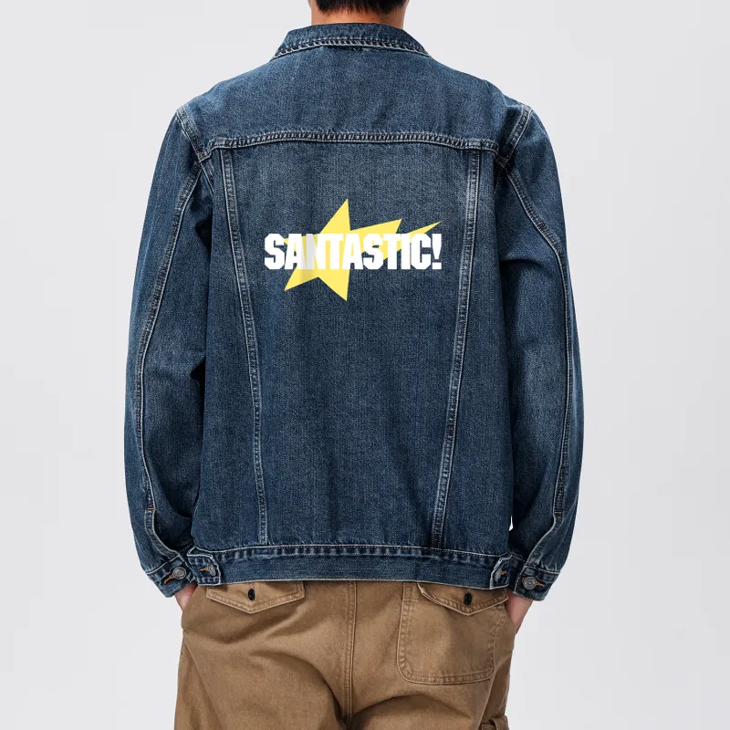 SANTASTIC Denim Jacket Men's Gray Blue-5