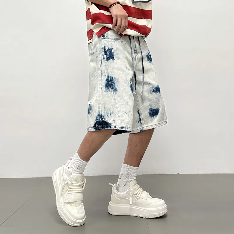 SANTASTIC Denim Shorts Unisex Snowflake Blue-3