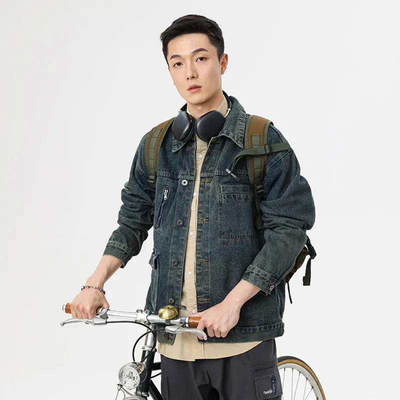 SANTASTIC Denim Jacket Men's Vintage Blue-6