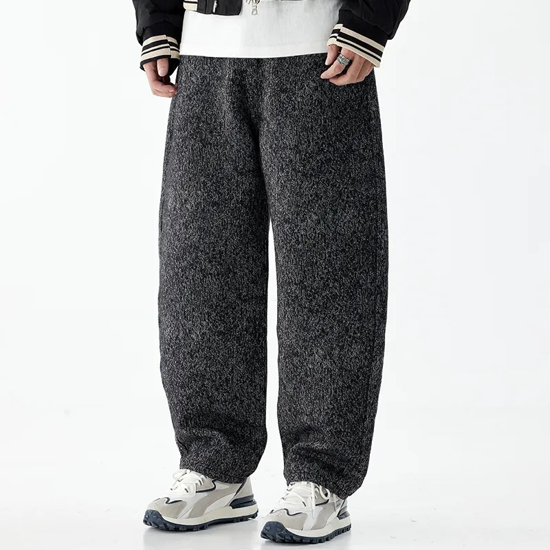 SANTASTIC Casual Pants Men's Snowflake Black-2