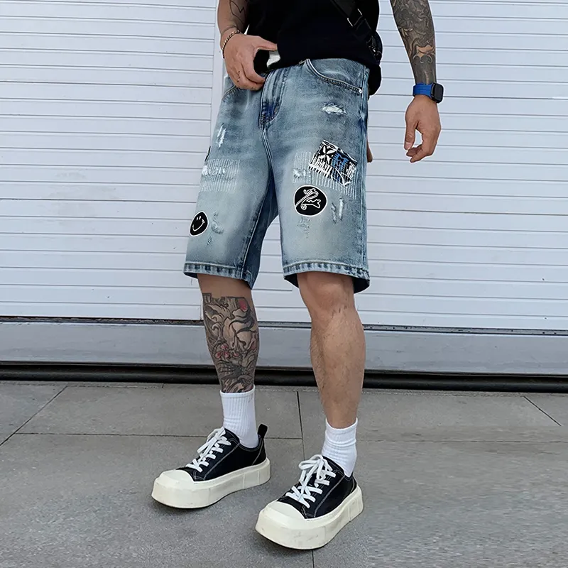 SANTASTIC Denim Shorts Men Blue-2