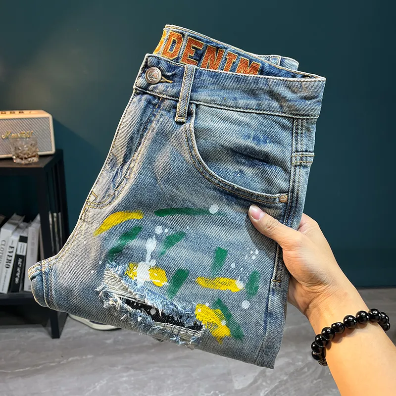 SANTASTIC Denim Shorts Men Blue-2