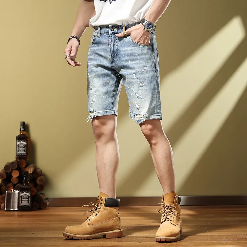 SANTASTIC Denim Shorts Men's Blue-5