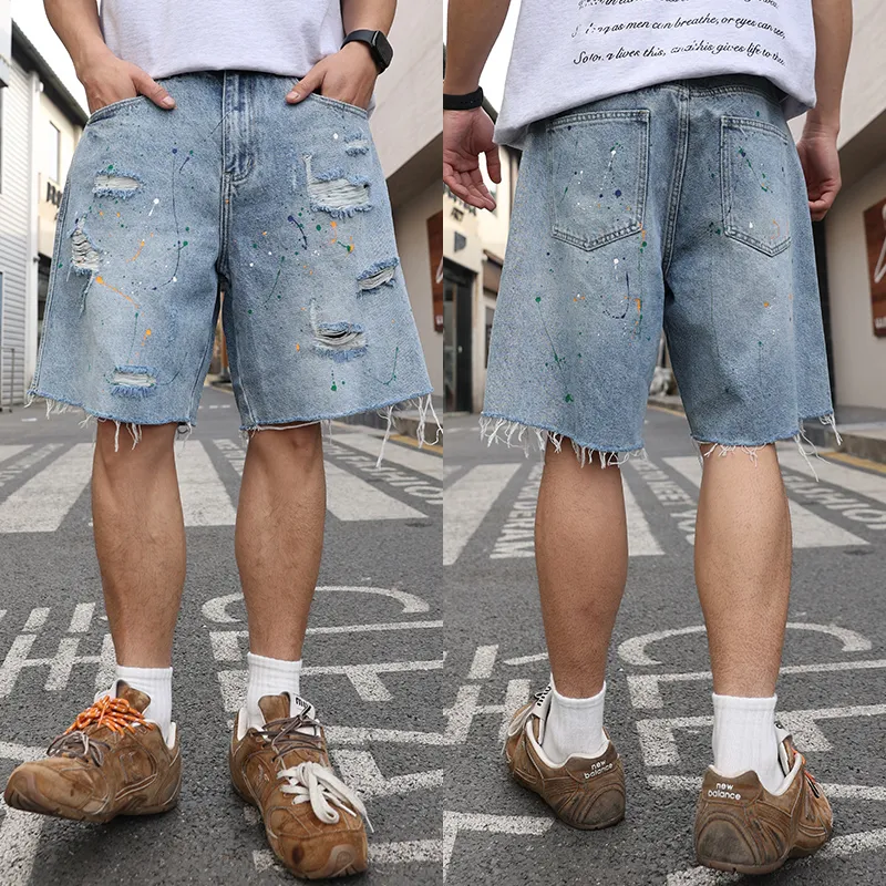 SANTASTIC Denim Shorts Men Blue-2