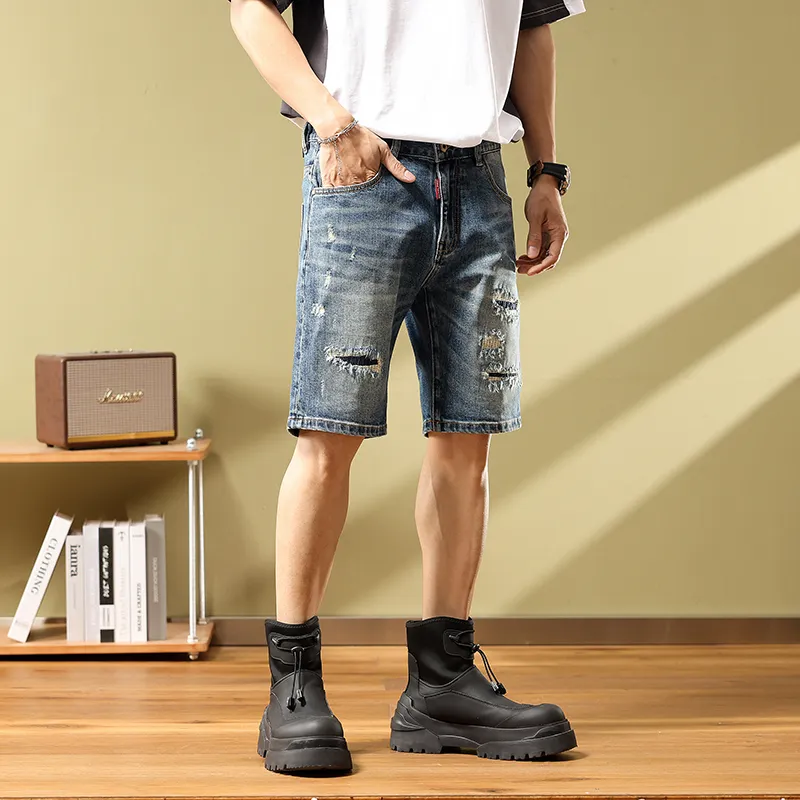 SANTASTIC Denim Shorts Men's Blue-5