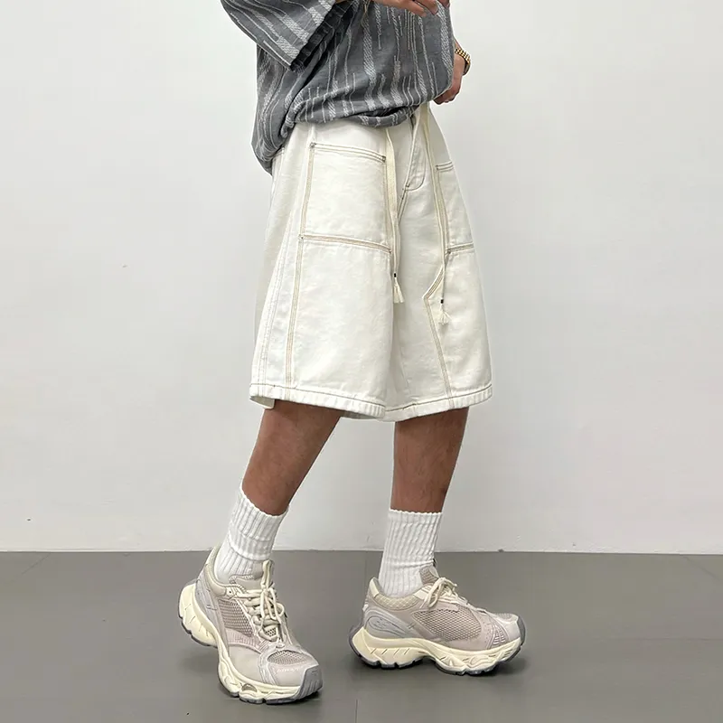 SANTASTIC Denim Shorts Unisex White-4
