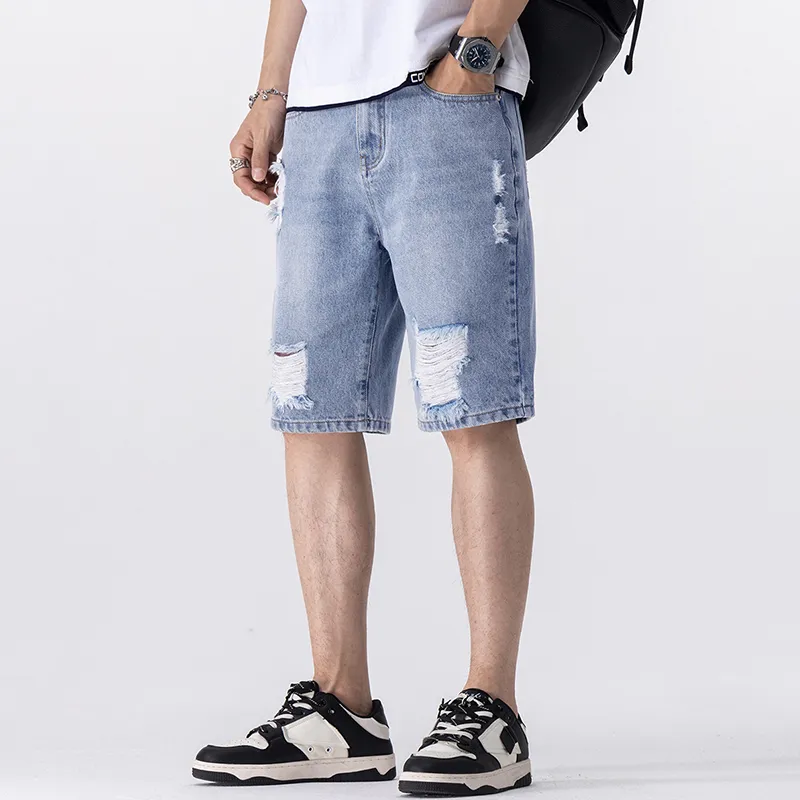 SANTASTIC Denim Shorts Men Light Blue-5