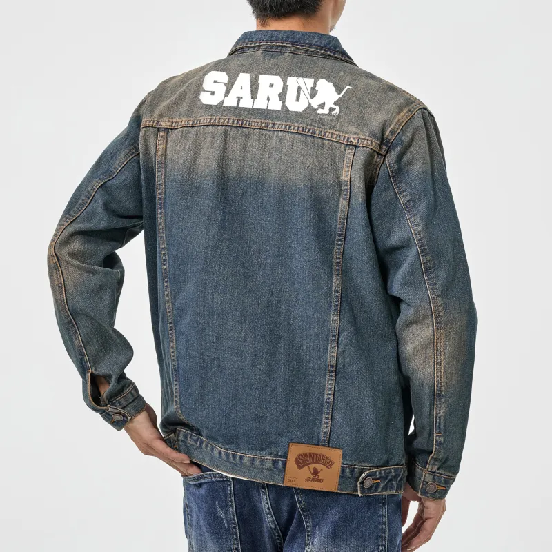 SANTASTIC Denim Jackets Men Yellow Mud Blue-6