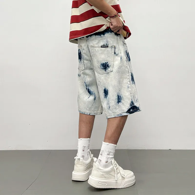 SANTASTIC Denim Shorts Unisex Snowflake Blue-5