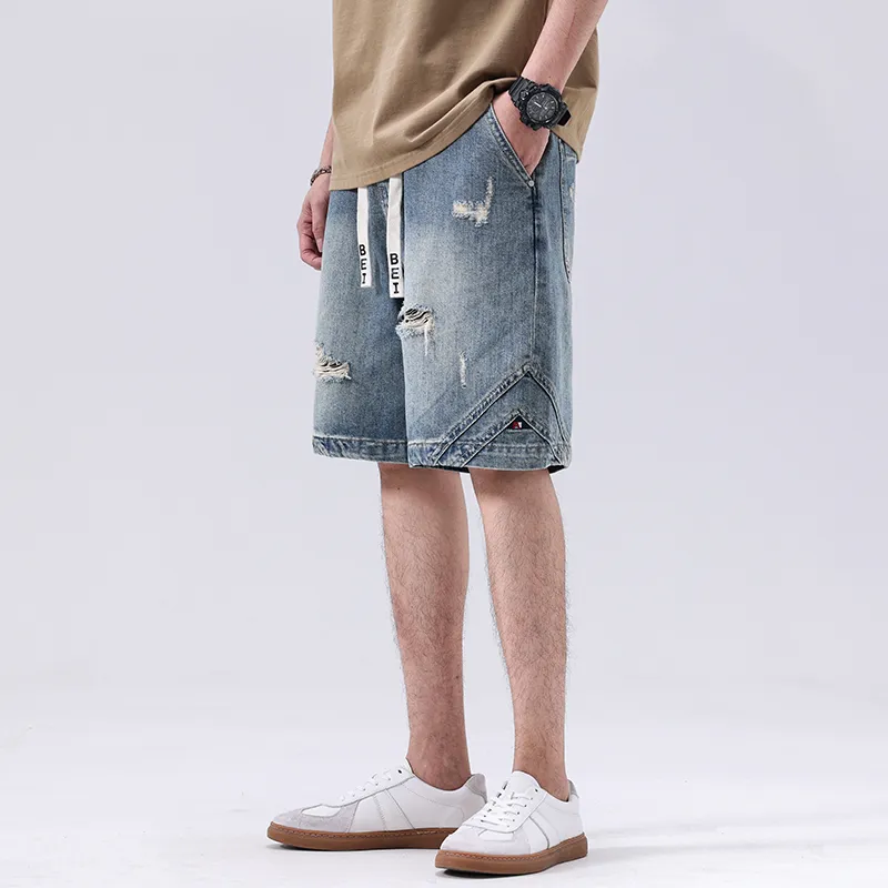 SANTASTIC Denim Shorts Men Blue-3